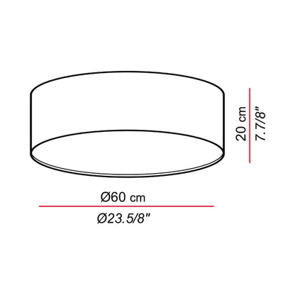 Aros Flush Mount Ceiling Light - line drawing.