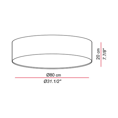 Aros Flush Mount Ceiling Light - line drawing.