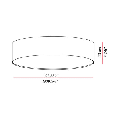 Aros Flush Mount Ceiling Light - line drawing.