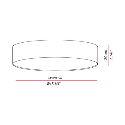 Aros Flush Mount Ceiling Light - line drawing.