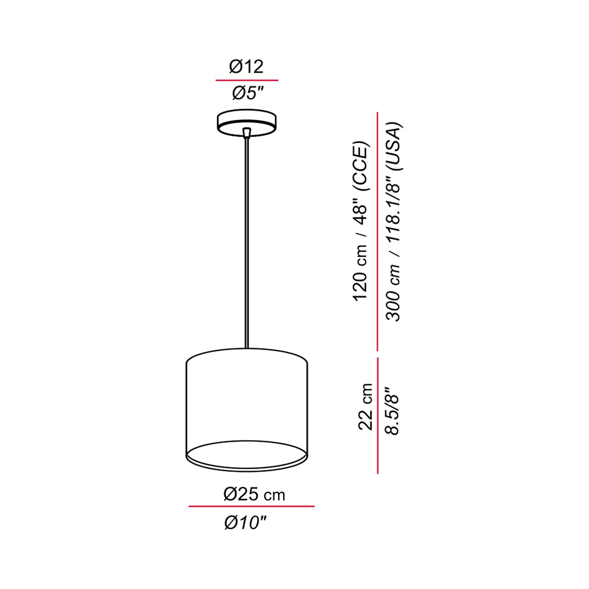 Aros Pendant Light - line drawing.