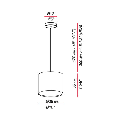 Aros Pendant Light - line drawing.