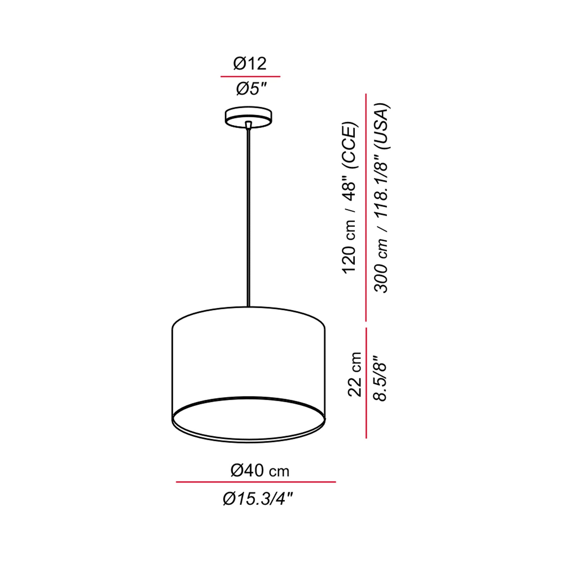 Aros Pendant Light - line drawing.