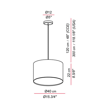 Aros Pendant Light - line drawing.