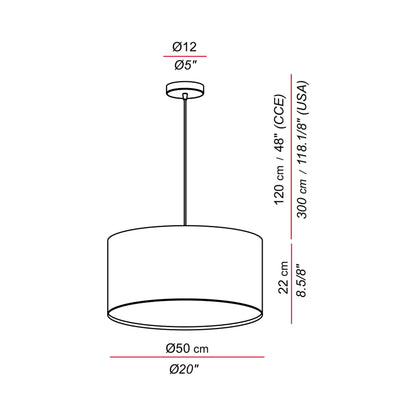 Aros Pendant Light - line drawing.