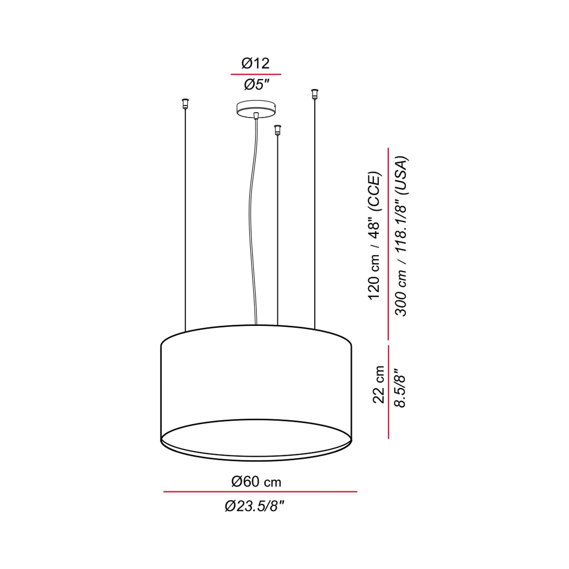 Aros Pendant Light - line drawing.