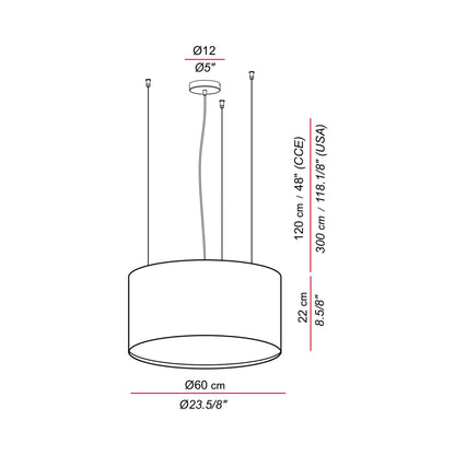 Aros Pendant Light - line drawing.