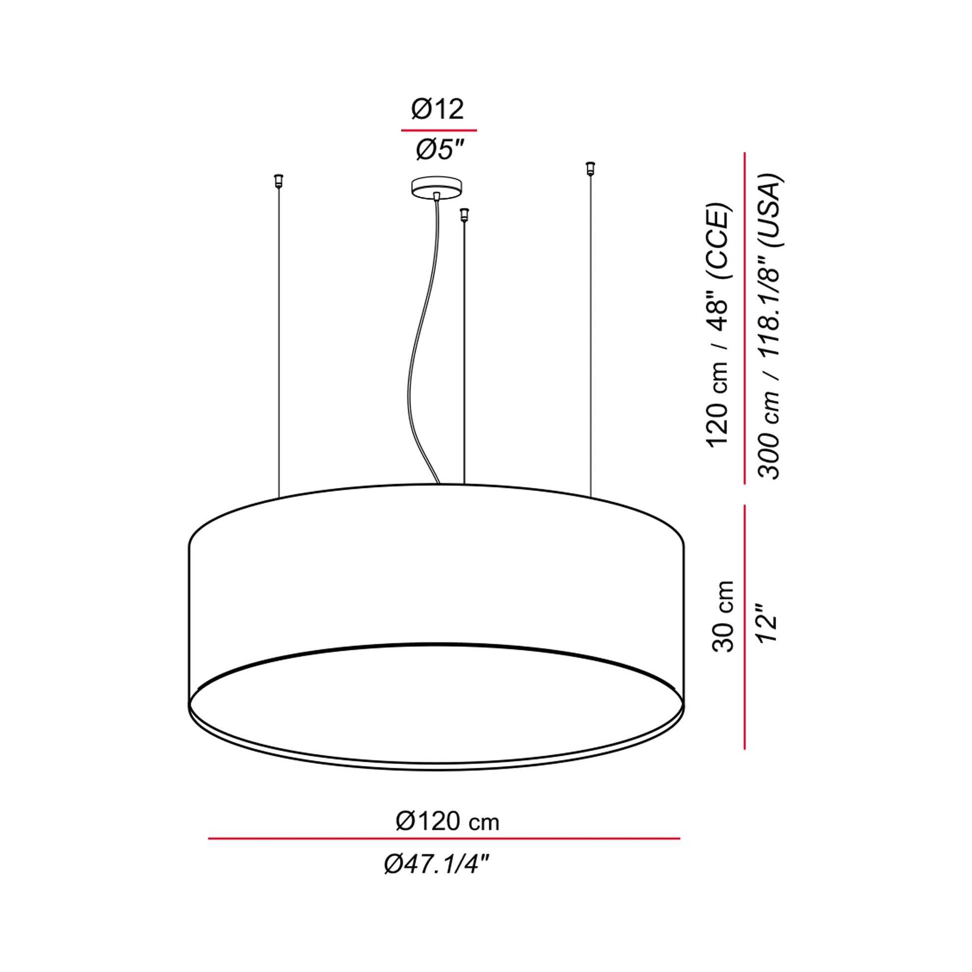 Aros Pendant Light - line drawing.