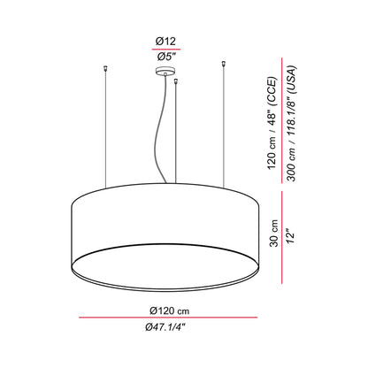 Aros Pendant Light - line drawing.