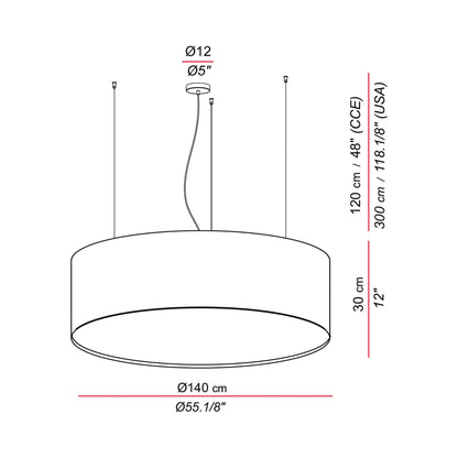 Aros Pendant Light - line drawing.