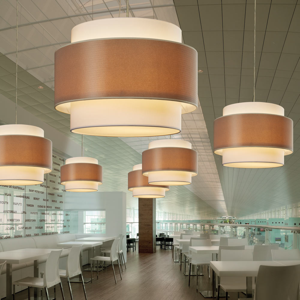Aros Triple Pendant Light in restaurant.