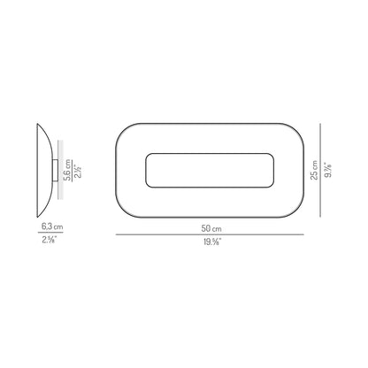 Aura LED Wall Light - line drawing.