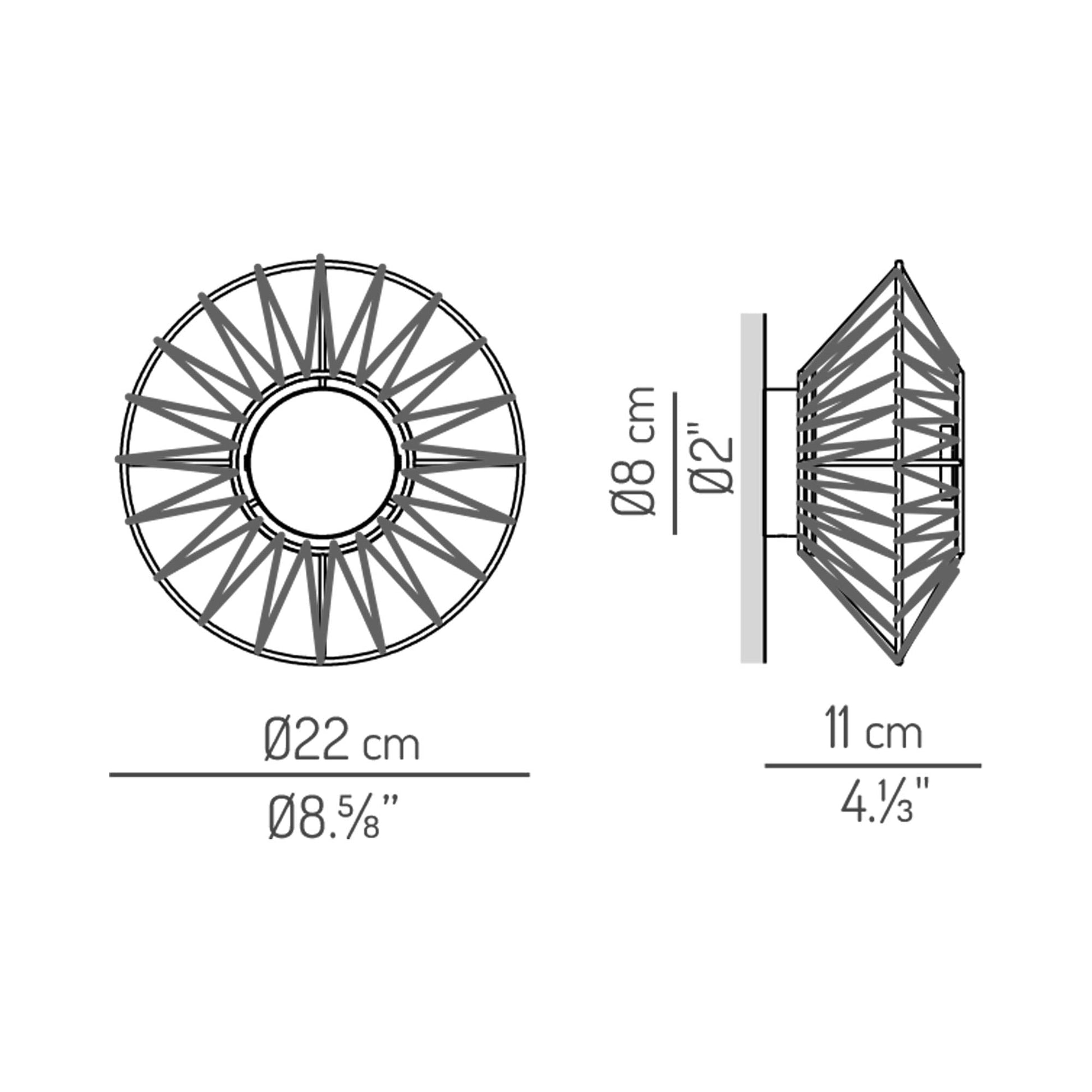 Bauma LED Wall Light - line drawing.
