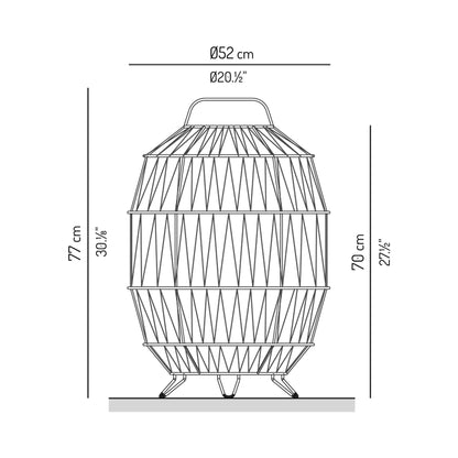 Bauma Outdoor LED Floor Lamp - line drawing.