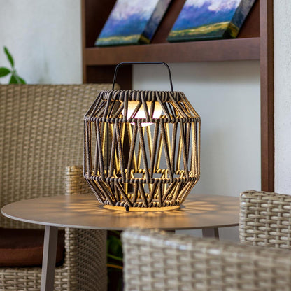 Bauma Outdoor LED Rechargeable Table Lamp in living room.