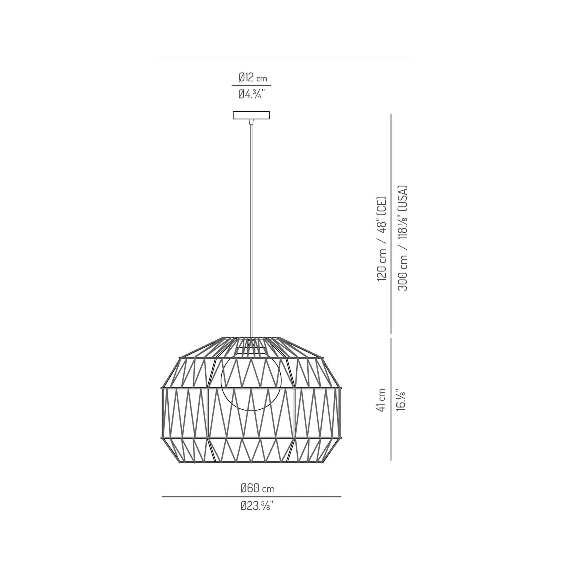 Bauma Pendant Light - line drawing.