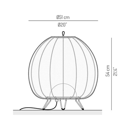 Cala Outdoor LED Floor Lamp - line drawing.