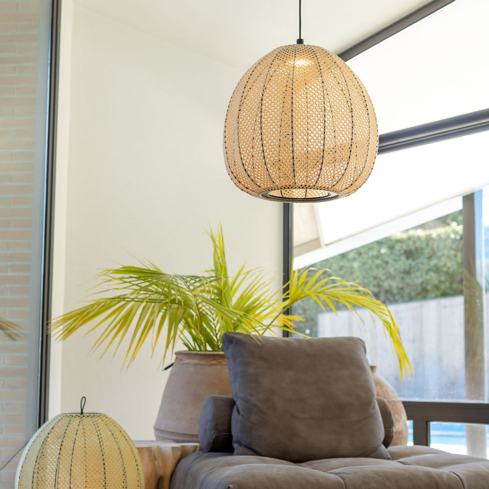 Cala Outdoor LED Pendant Light in living room.