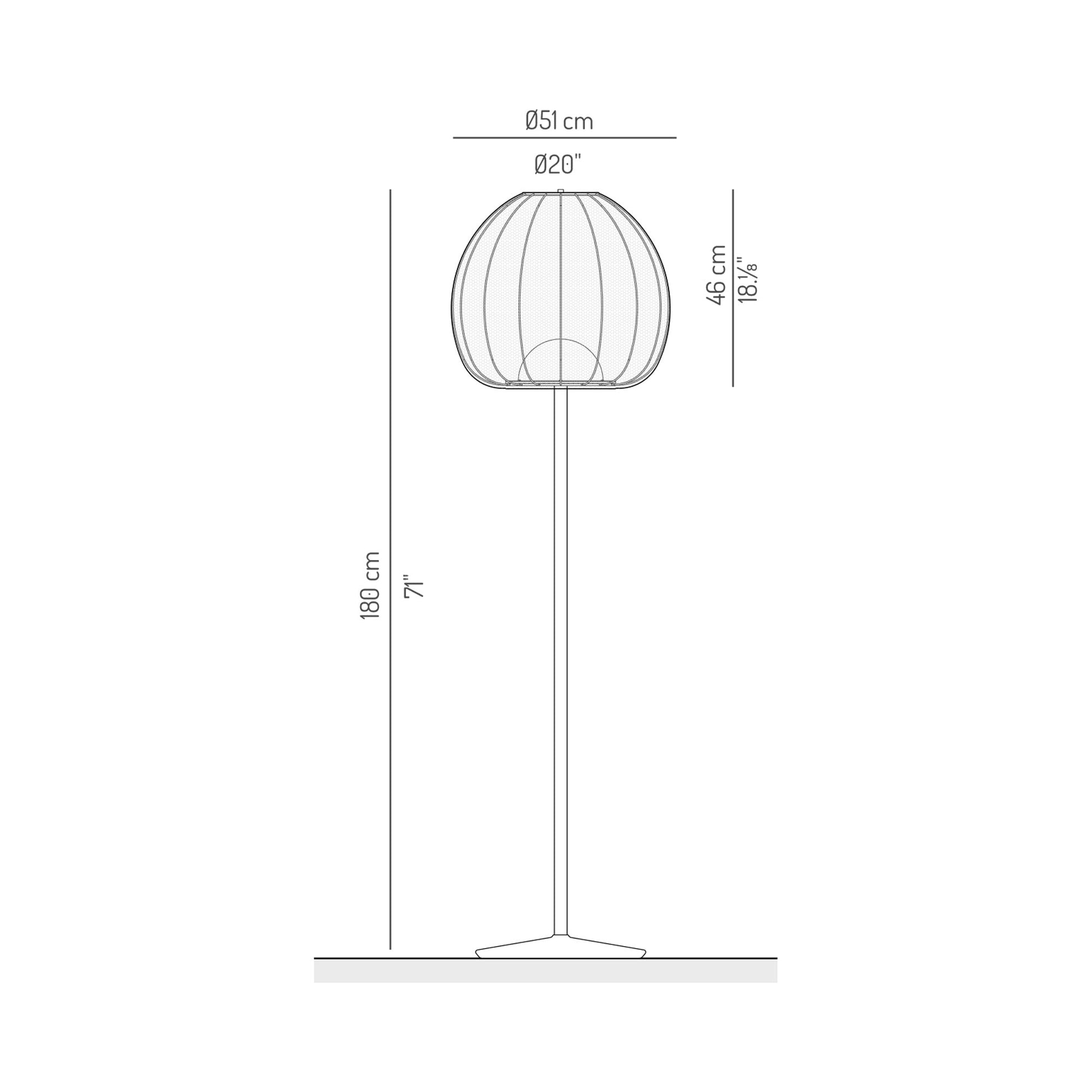 Cala Round Outdoor LED Floor Lamp - line drawing.