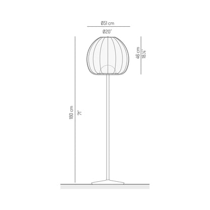 Cala Round Outdoor LED Floor Lamp - line drawing.