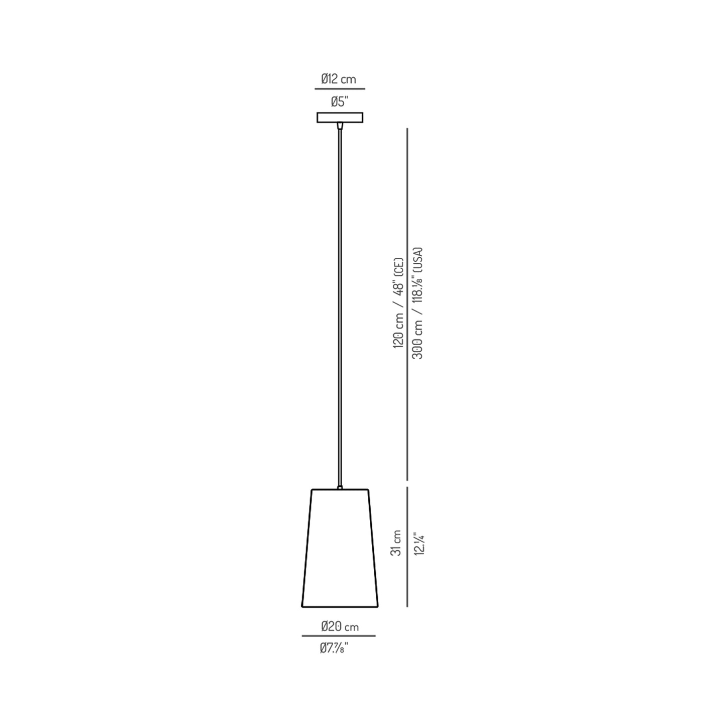 Conet Pendant Light - line drawing.