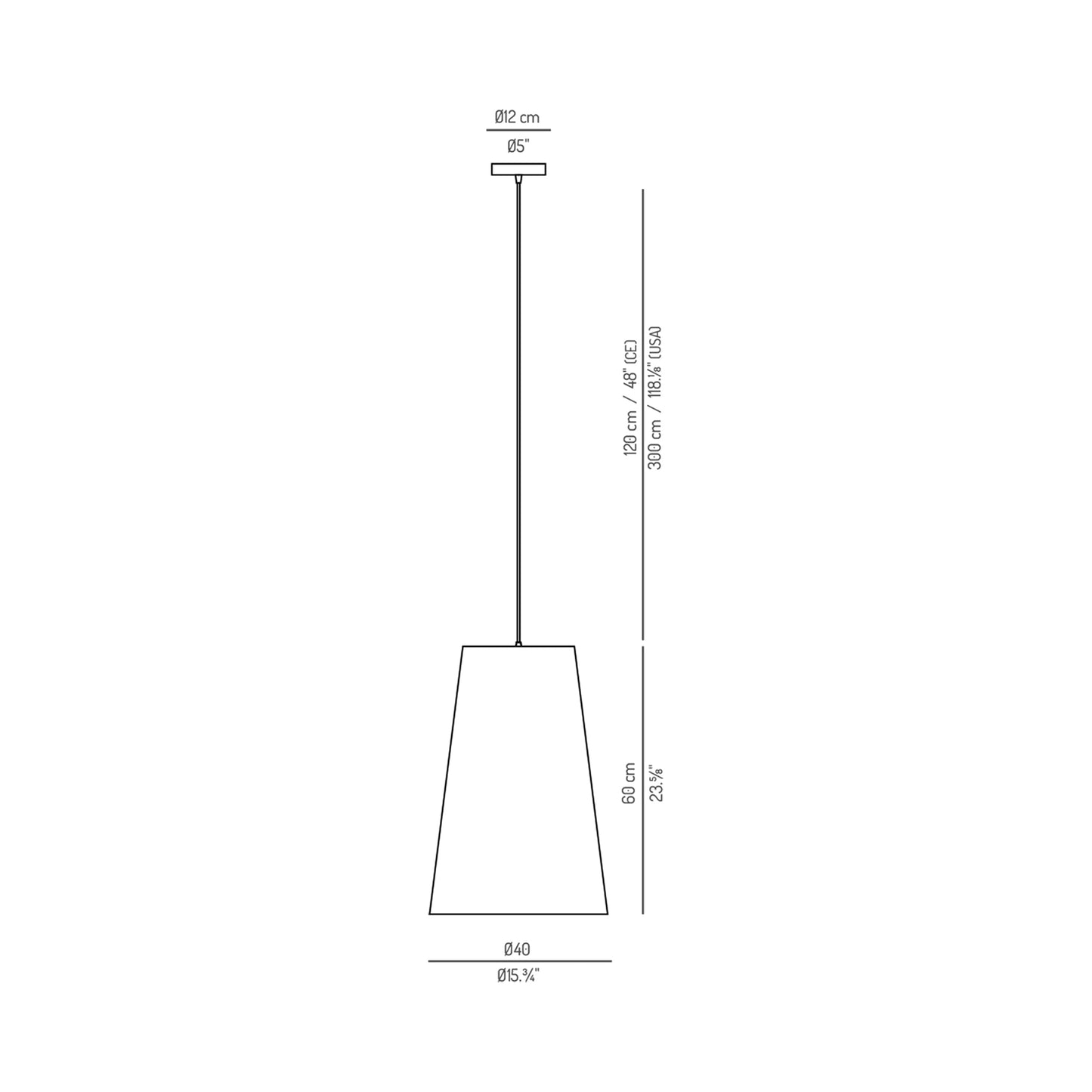 Conet Pendant Light - line drawing.