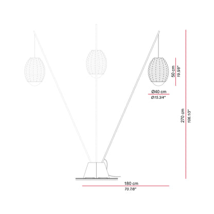 Cuca 104 Outdoor Floor Lamp - line drawing.