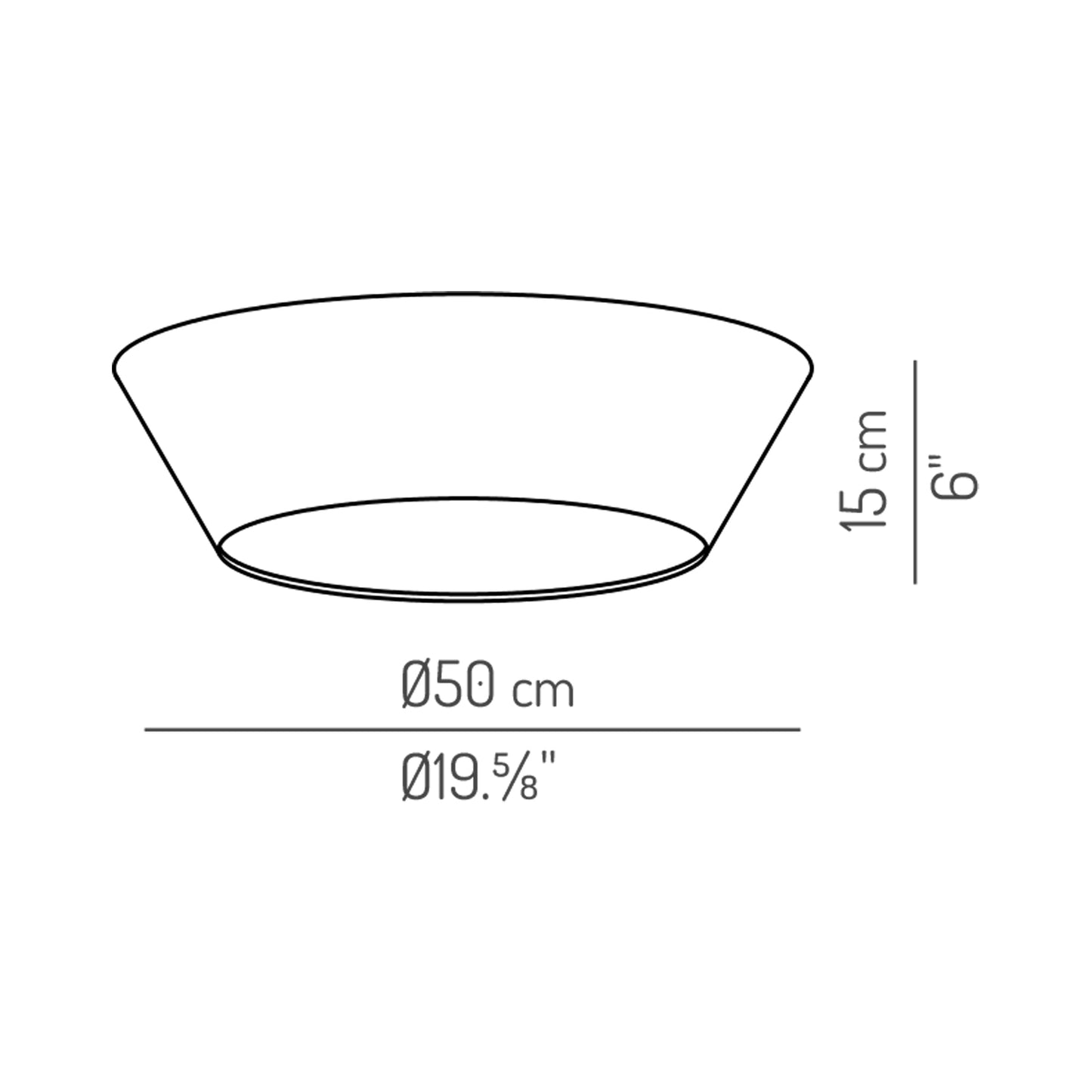Daya Flush Mount Ceiling Light - line drawing.
