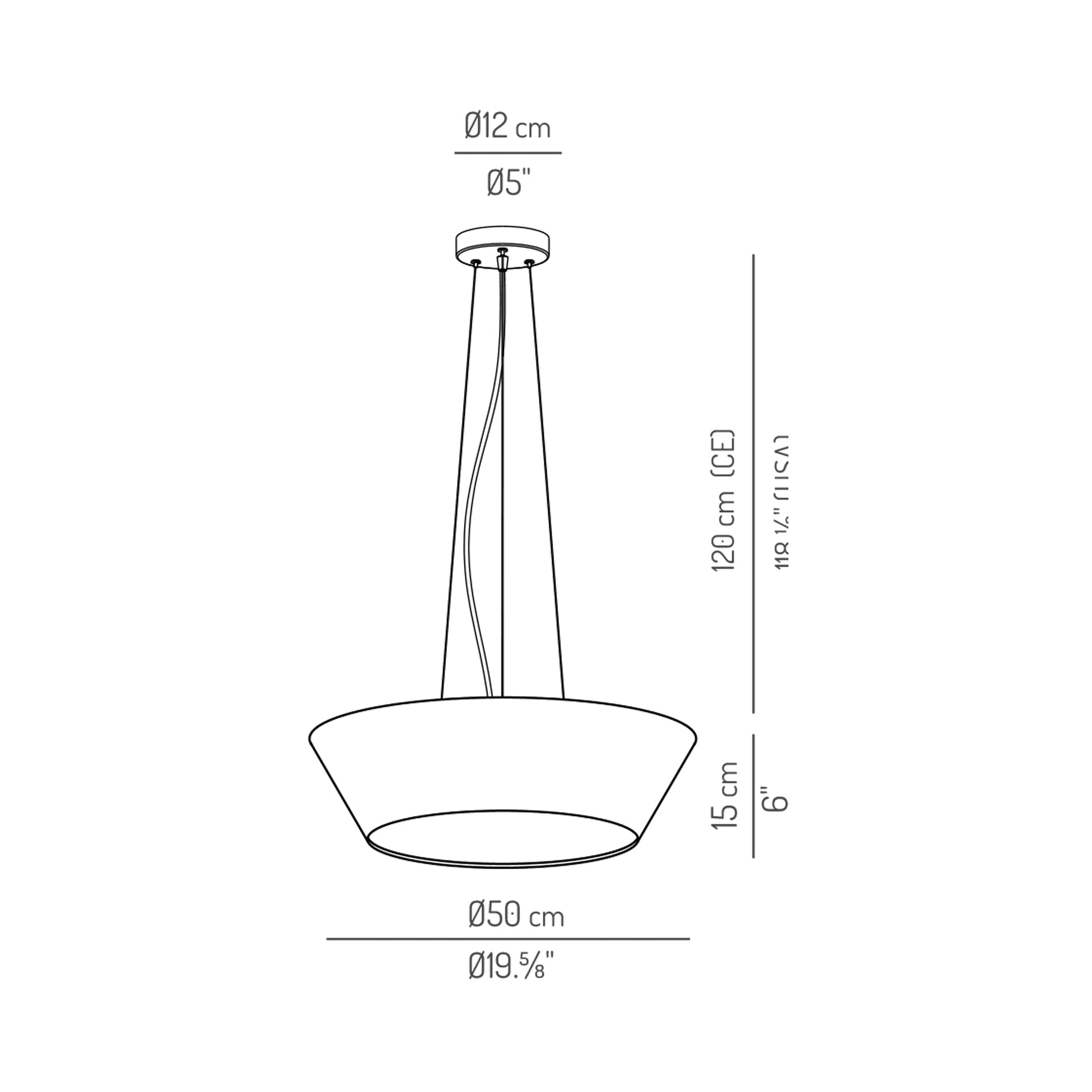 Daya Pendant Light - line drawing.