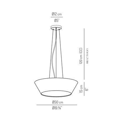 Daya Pendant Light - line drawing.