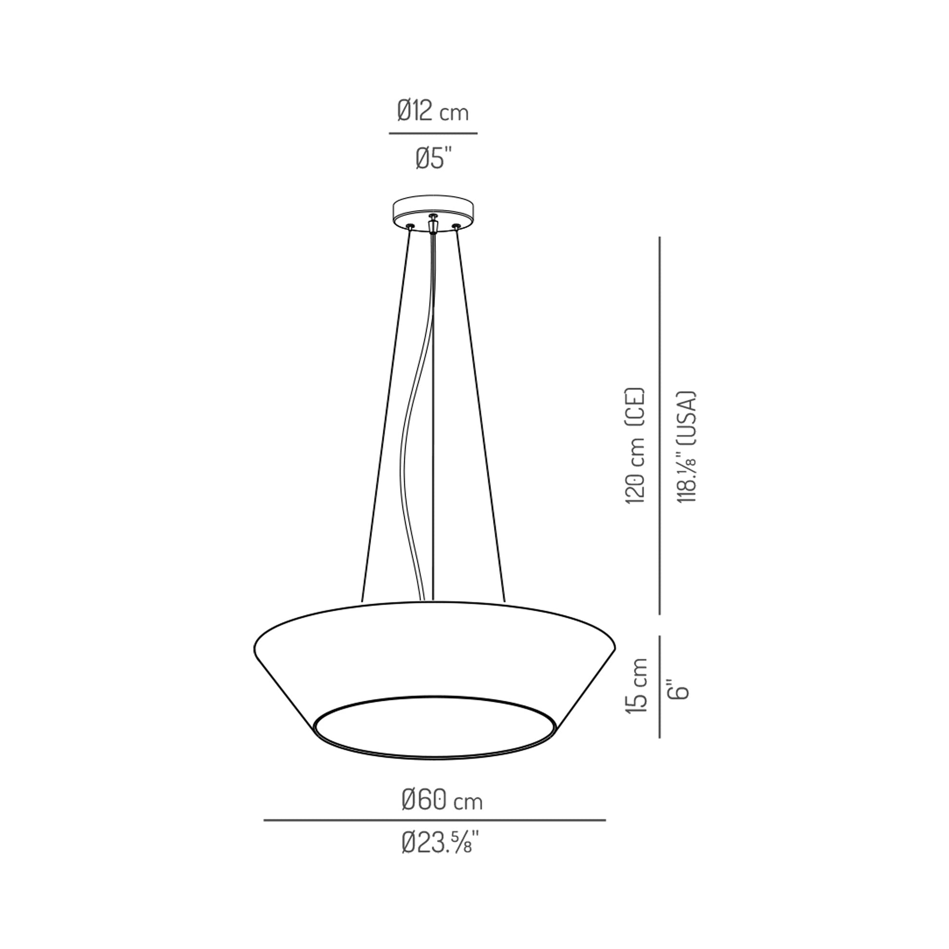 Daya Pendant Light - line drawing.