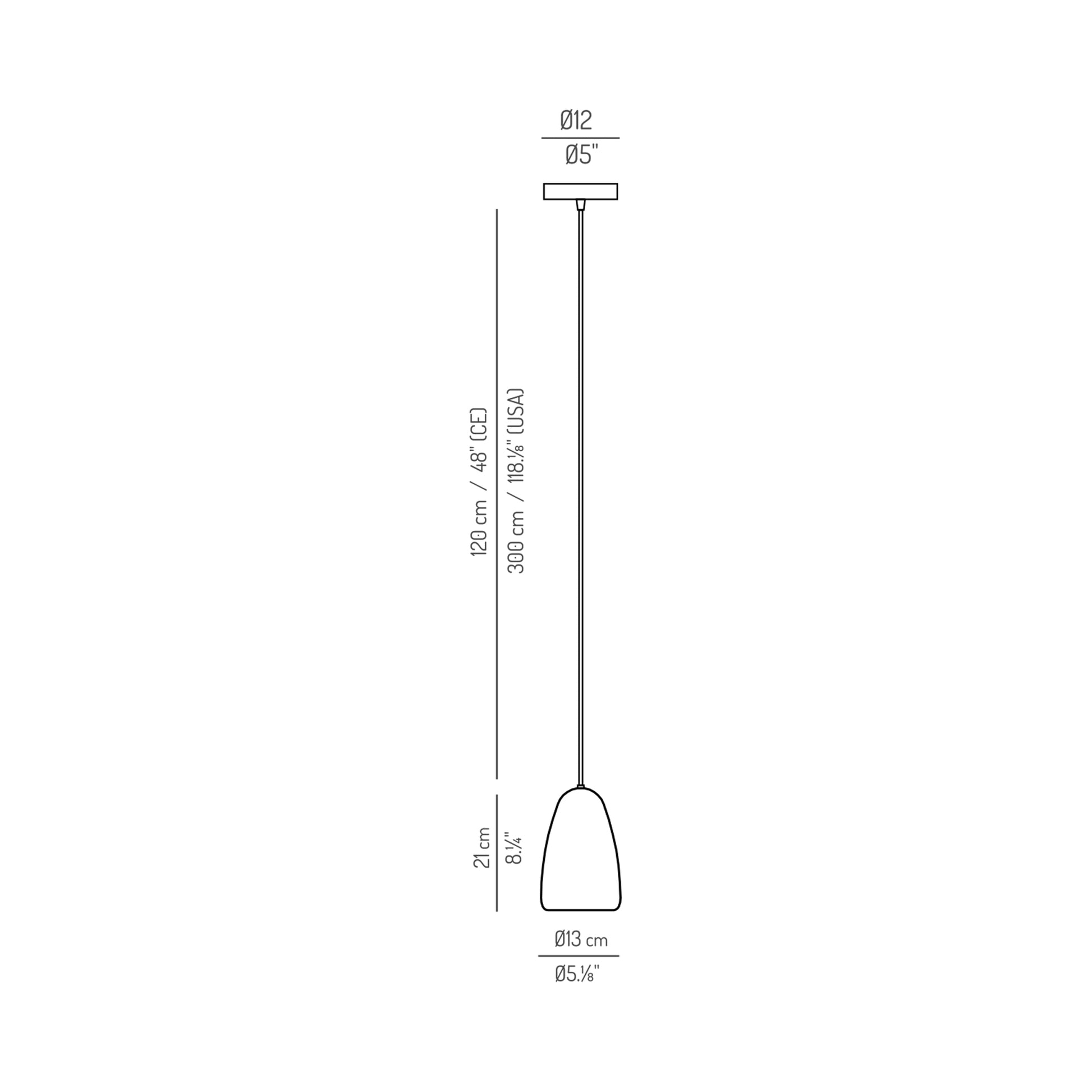 Dento Pendant Light - line drawing.