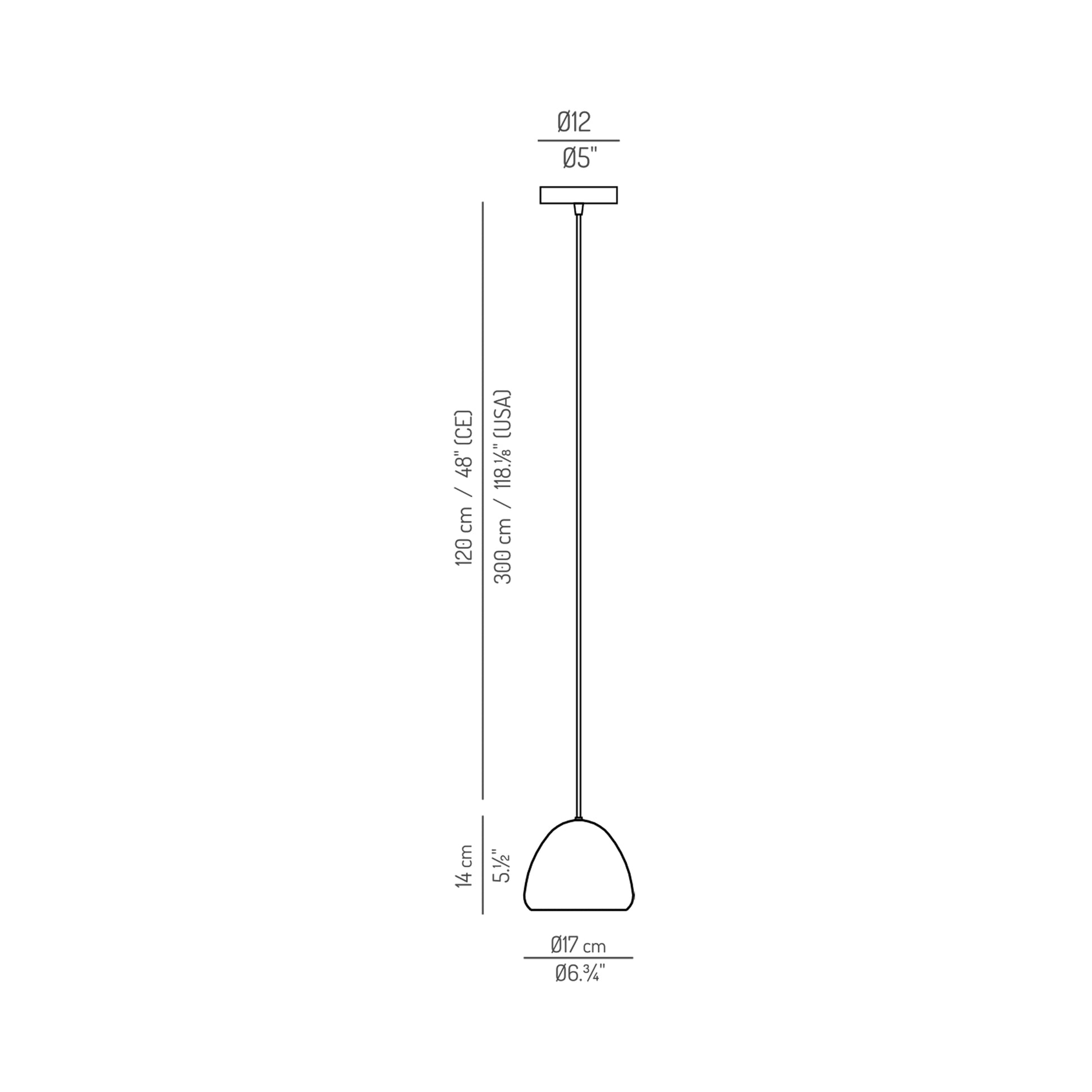 Dento Pendant Light - line drawing.
