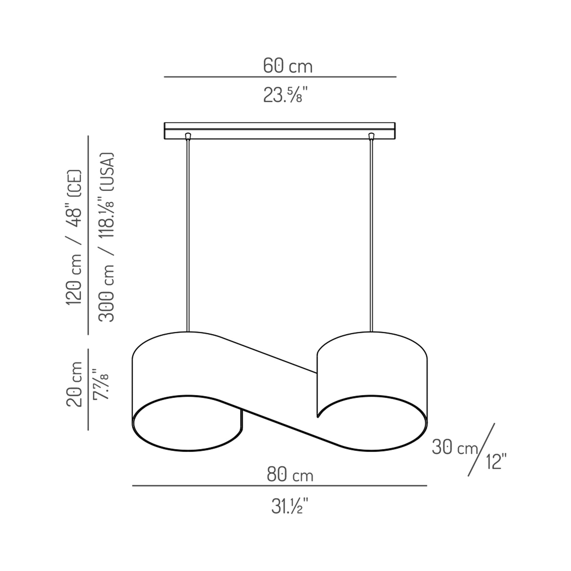 Duna Pendant Light - line drawing.