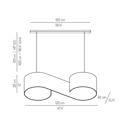 Duna Pendant Light - line drawing.