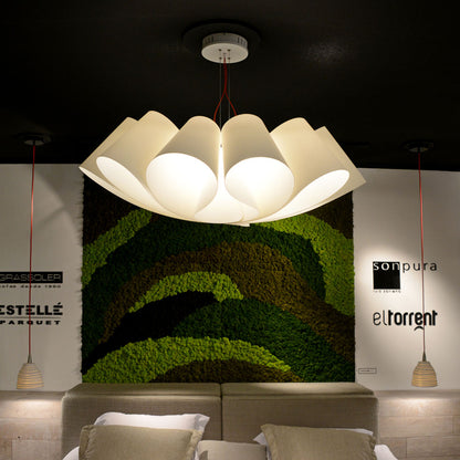 Flo LED Pendant Light in living room.