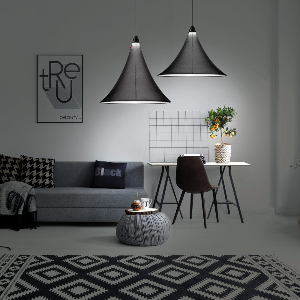 Flux LED Pendant Light in living room.