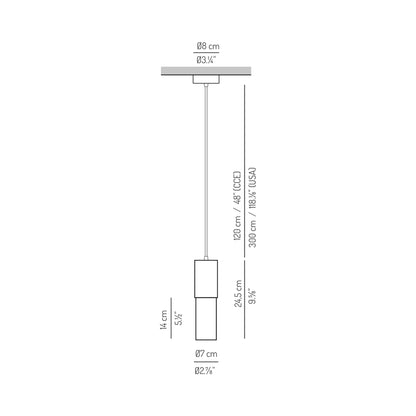 Fokus Pendant Light - line drawing.