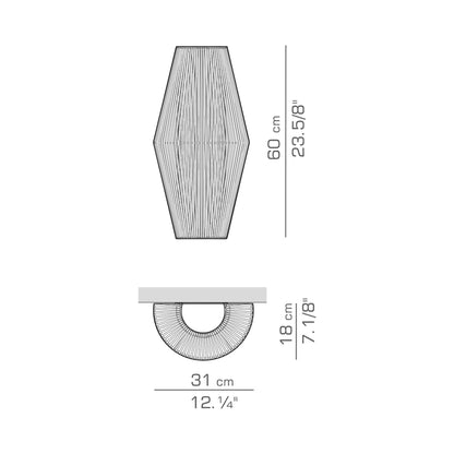 Koord LED Ceiling / Wall Light - line drawing.