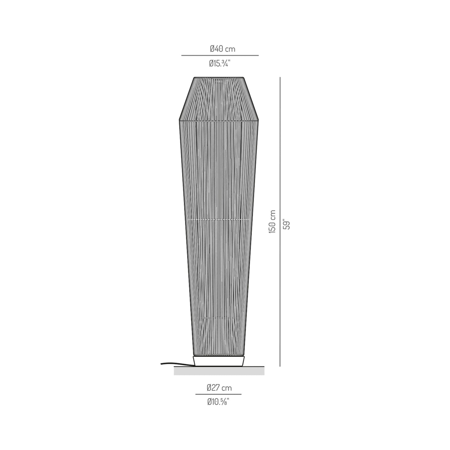 Koord Outdoor LED Floor Lamp - line drawing.