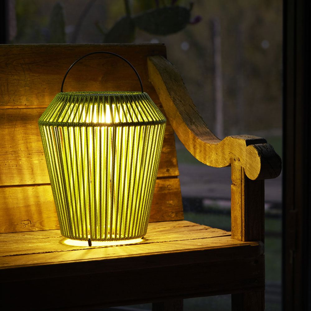 Koord Outdoor LED Rechargeable Table Lamp in Outside Area.