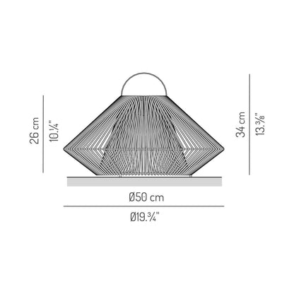 Koord Outdoor LED Rechargeable Table Lamp - line drawing.