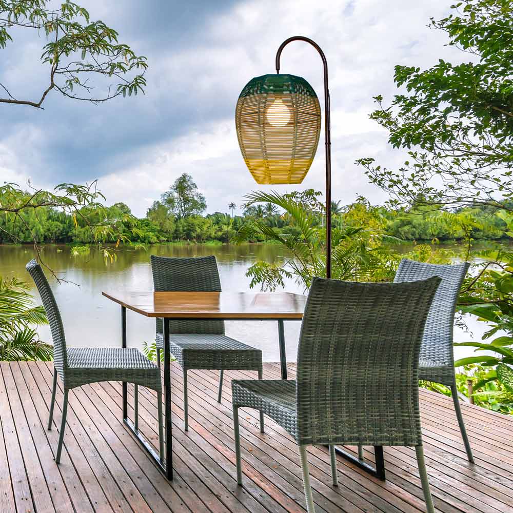 Meisy Outdoor LED Hanging Floor Lamp in Outside Area.