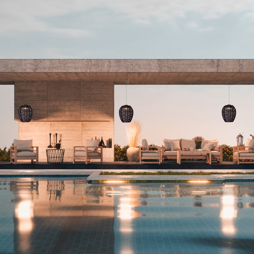 Meisy Outdoor LED Pendant Light in Outside Area.