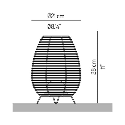Meisy Outdoor LED Table Lamp - line drawing.