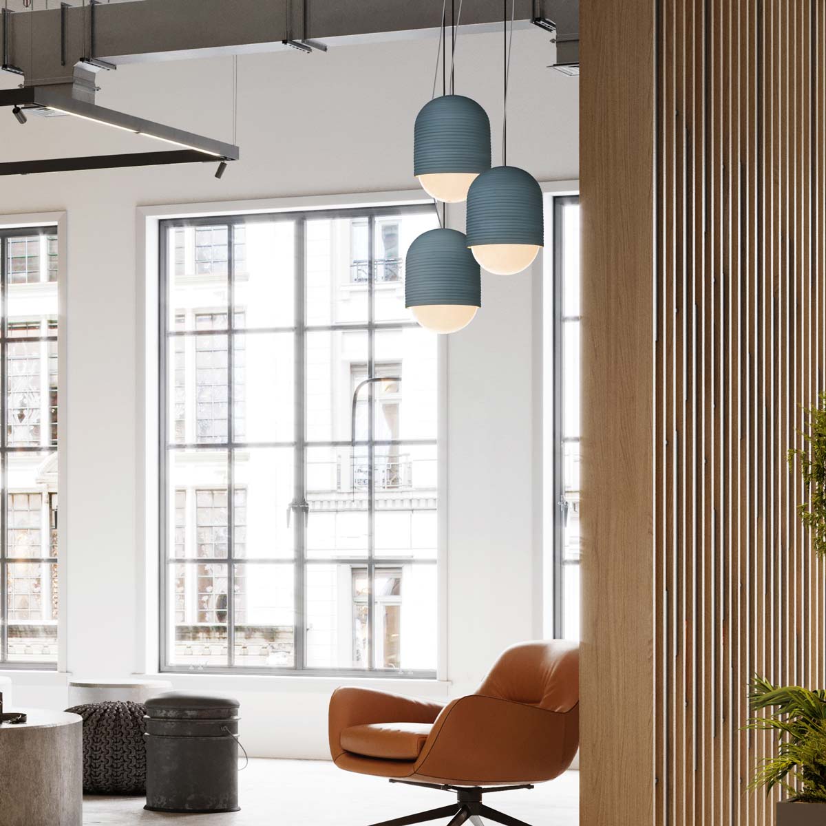 Nucli Outdoor Pendant Light in living room.