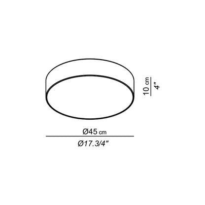 Slim LED Flush Mount Ceiling Light - line drawing.