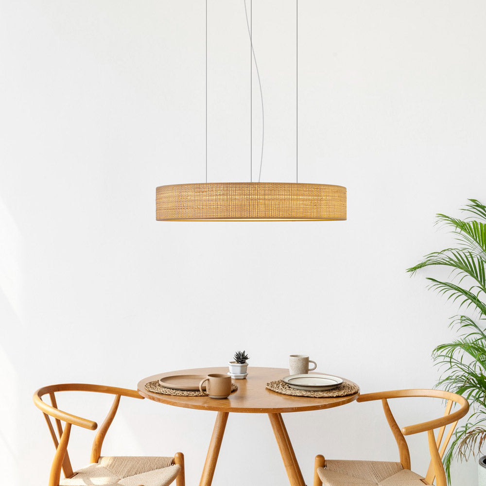Slim LED Pendant Light in dining room.