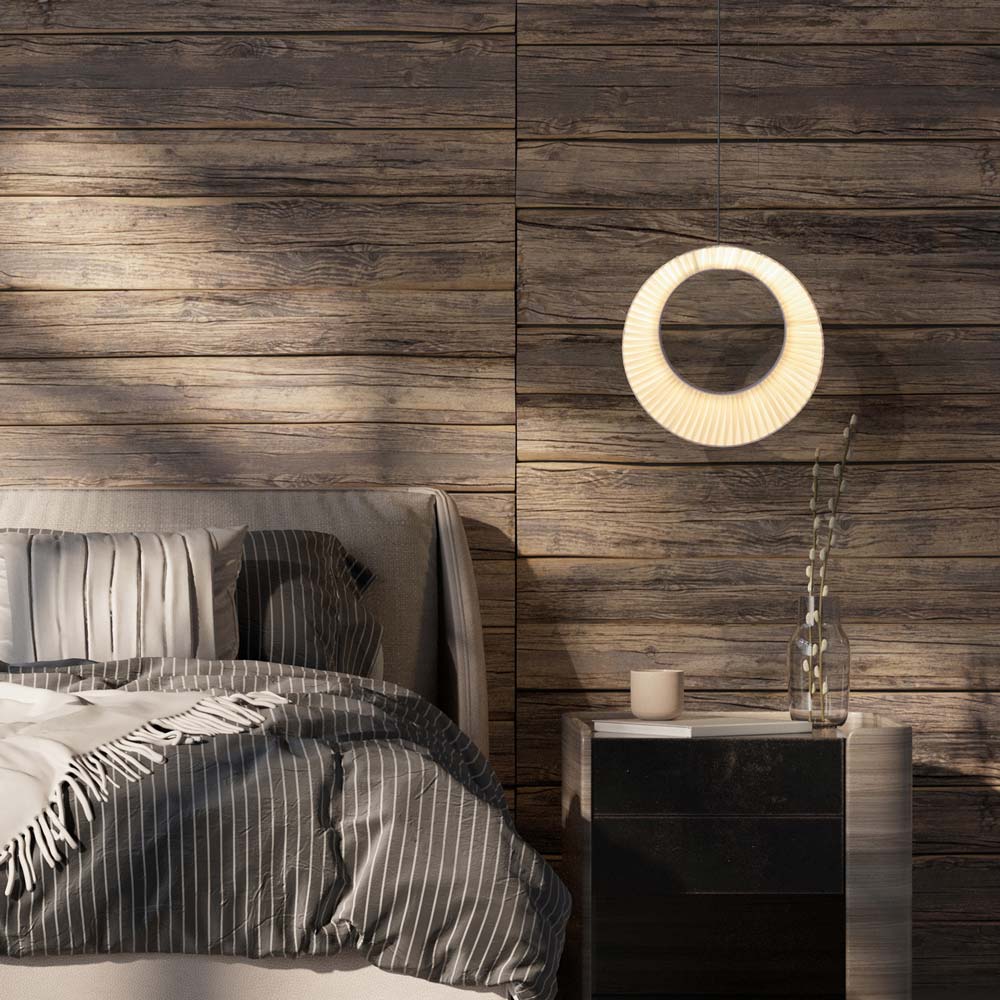 Sol-Ixent LED Pendant Light in bedroom.