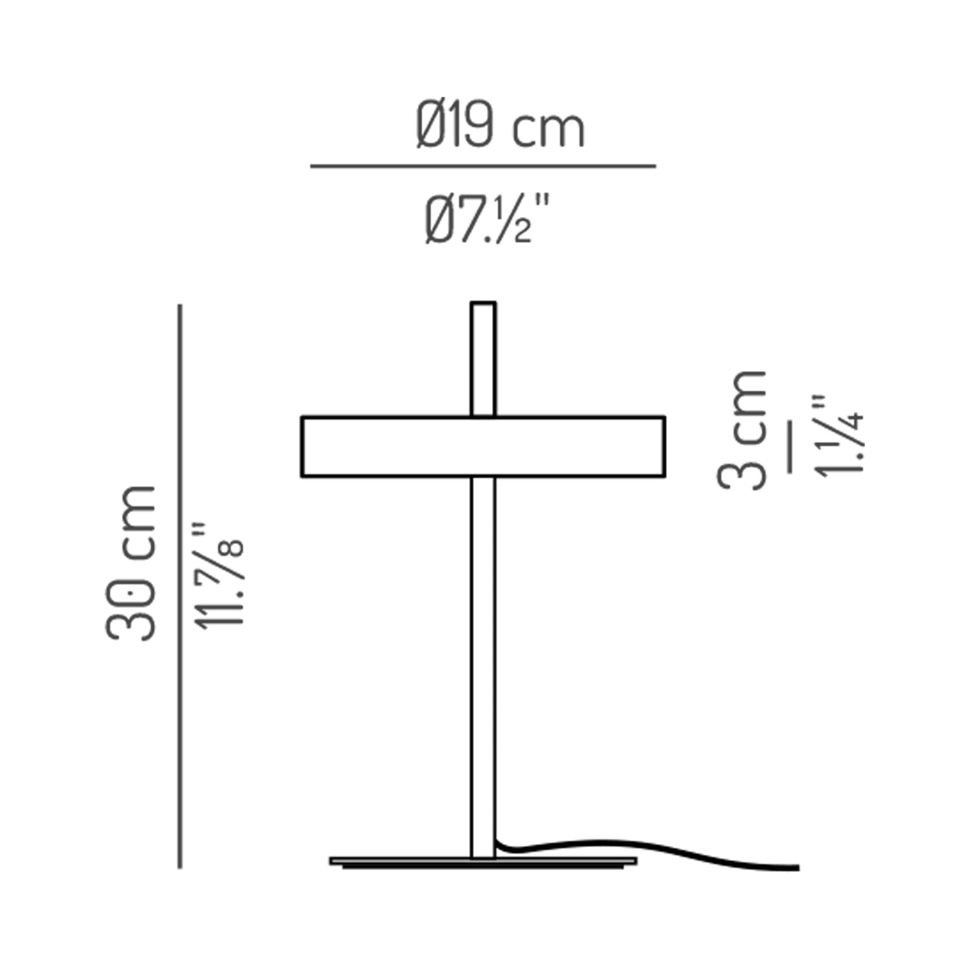 Spin LED Table Lamp - line drawing.